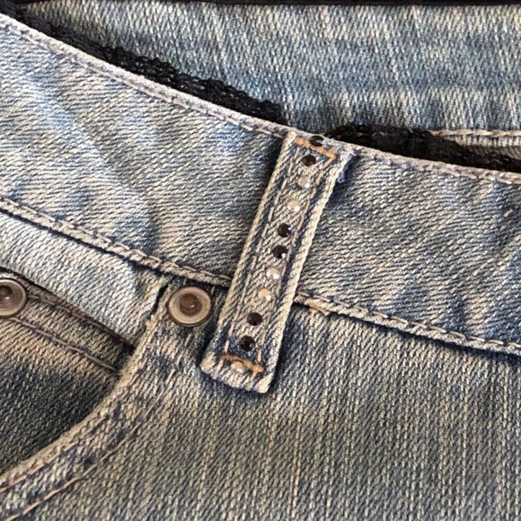 Woman's Plus Size L.A. Blues Deluxe Jeans With Black Lace Embellishment Size 26 - Picture 9 of 15
